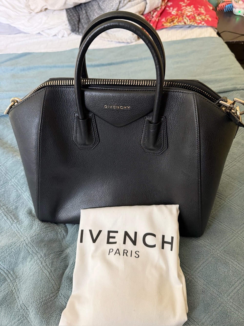 Givenchy Black Leather Satchel with Top Handles